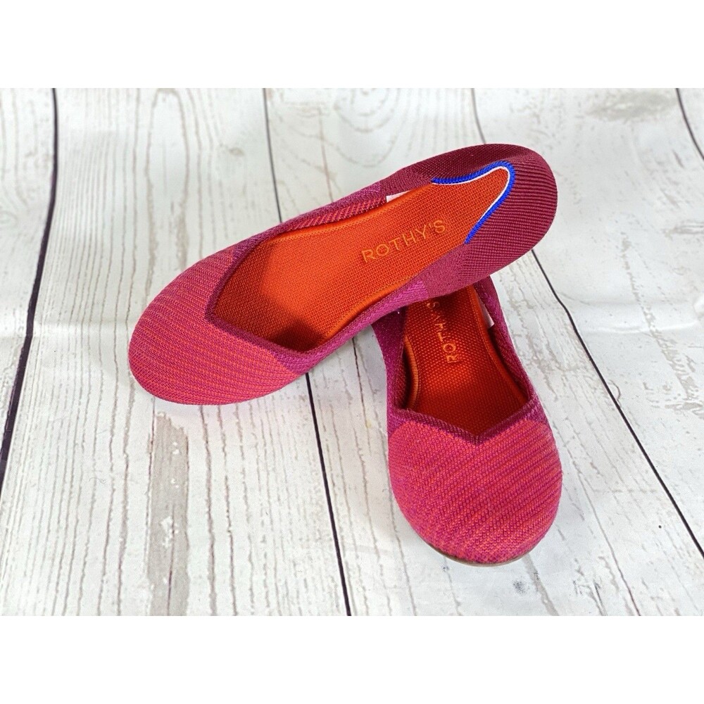 Rothy's Raspberry Color Block Ballet Flats Women’… - image 1
